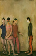 Prova di ballo, 1958 circa, olio, cm 60x40, Napoli, collezione privata
